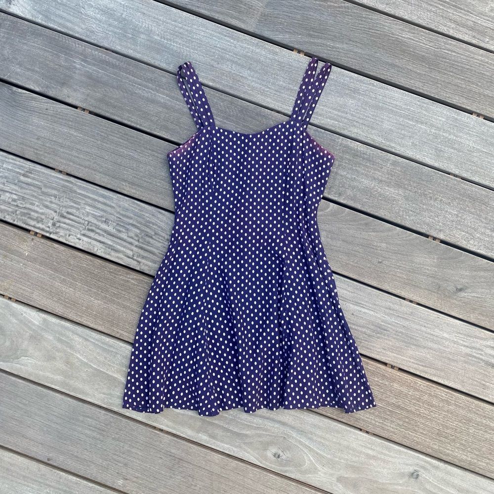 All That Jazz Vintage Double Strap Polka Dot Sweetheart Sun Dress 0 2 Women’s